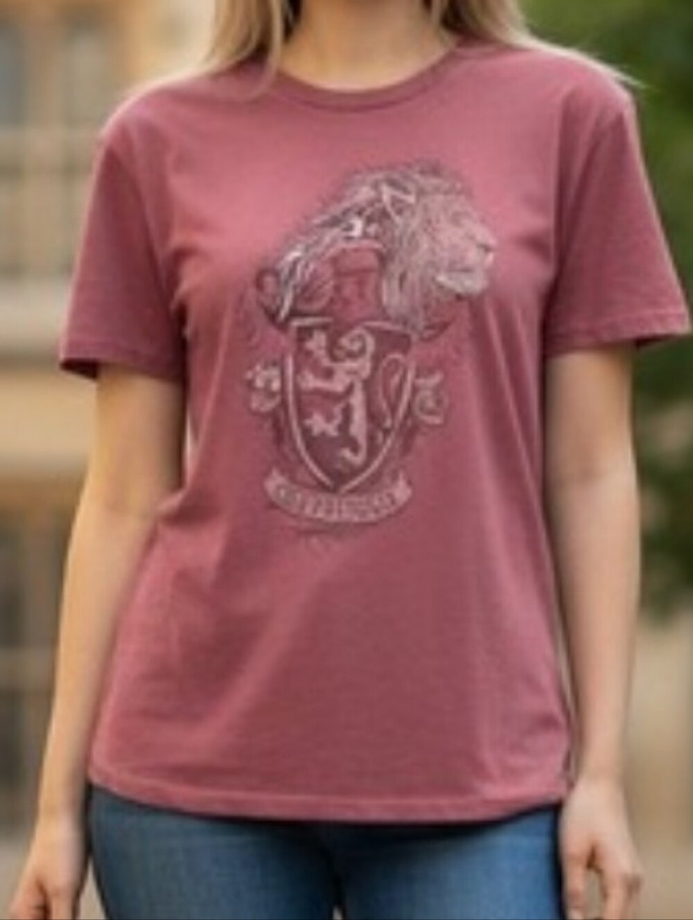 Harry Potter Gryffindor Lion Crest Graphic Tees Maroon Heather 3XL 54/56